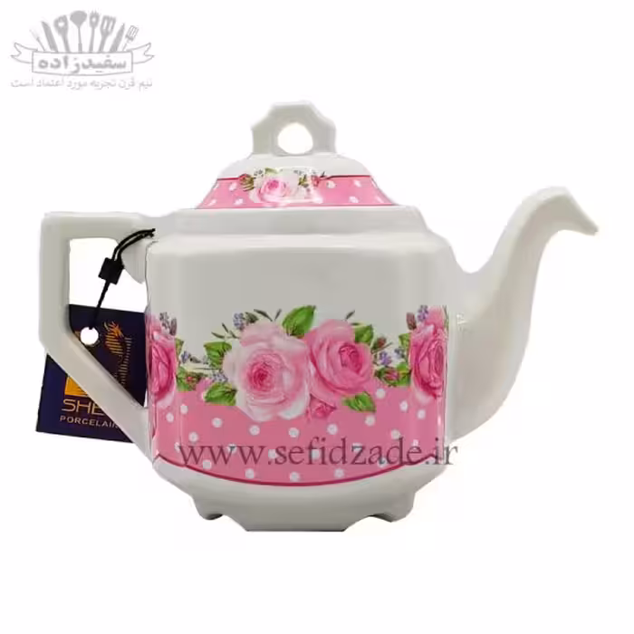 قوری چینی شکس (SHEX) مدل پروین صورتی 1000ml