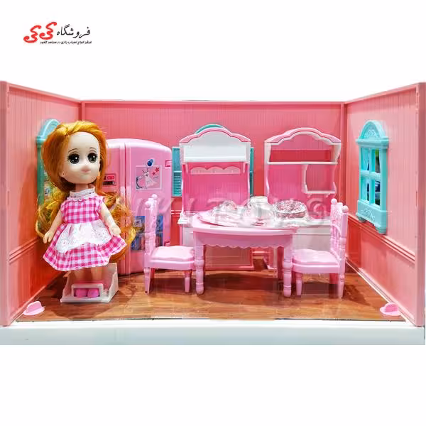 خانه عروسک باربی کوچک با وسایل آشپزخانه