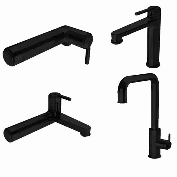 ست 4 تکه شیرآلات راسان مدل رزالین مشکی