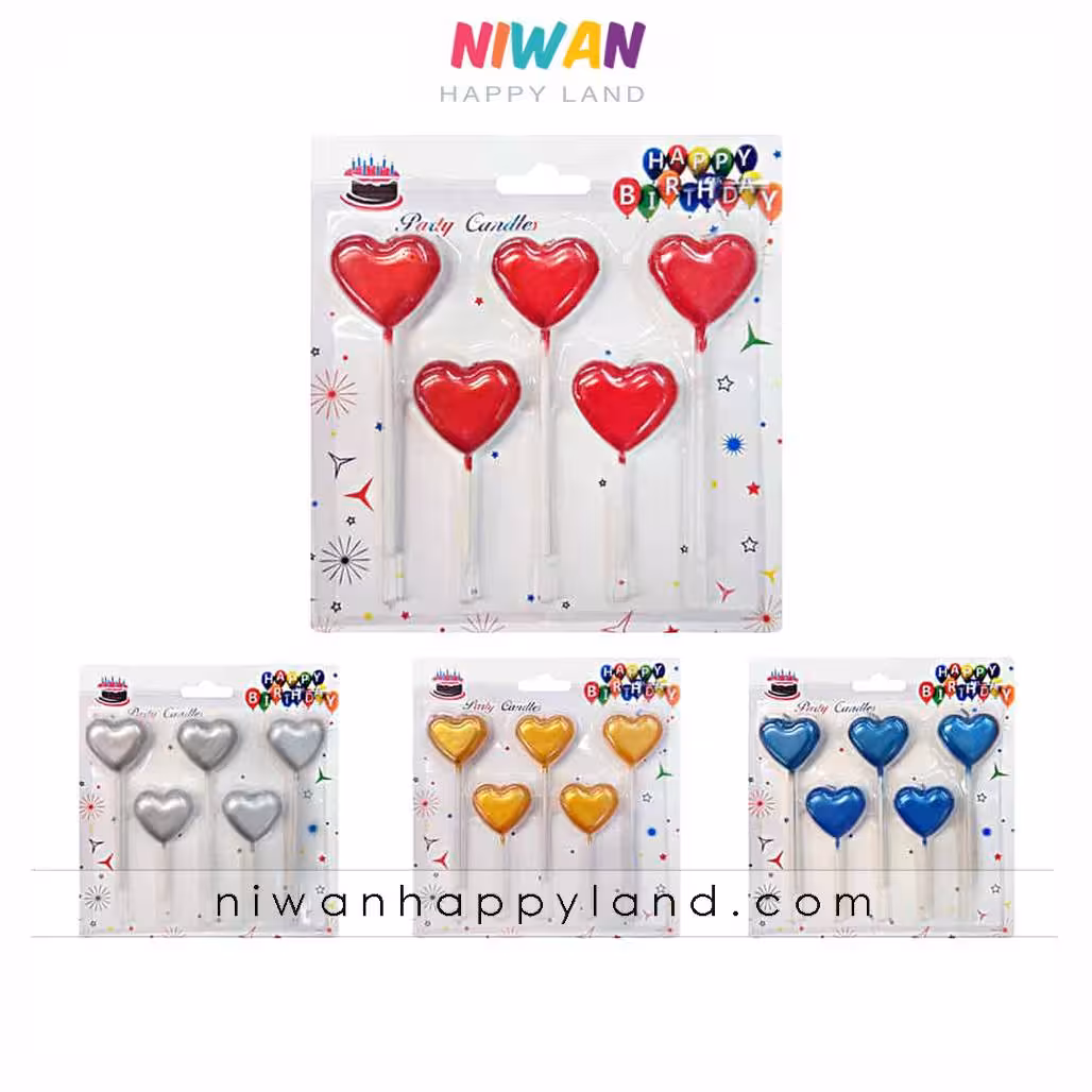 شمع تولد قلب 5عددی
