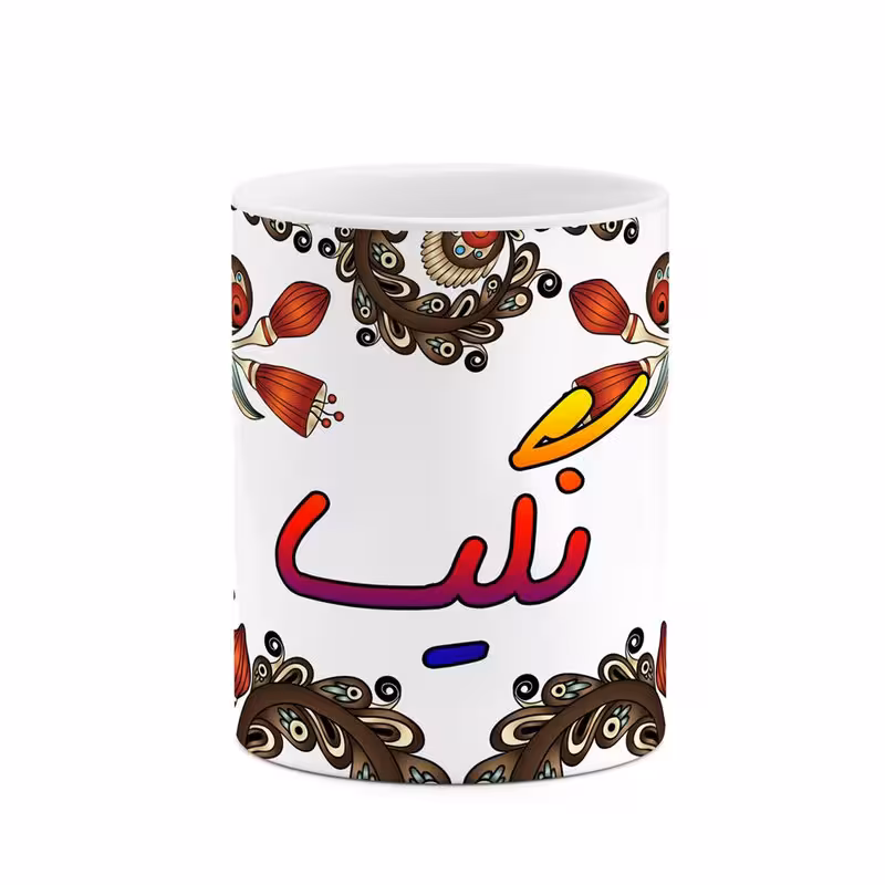 ماگ چیتوکالا مدل اسم نگیسا طرح سنتی گل و بته کد mgh48058