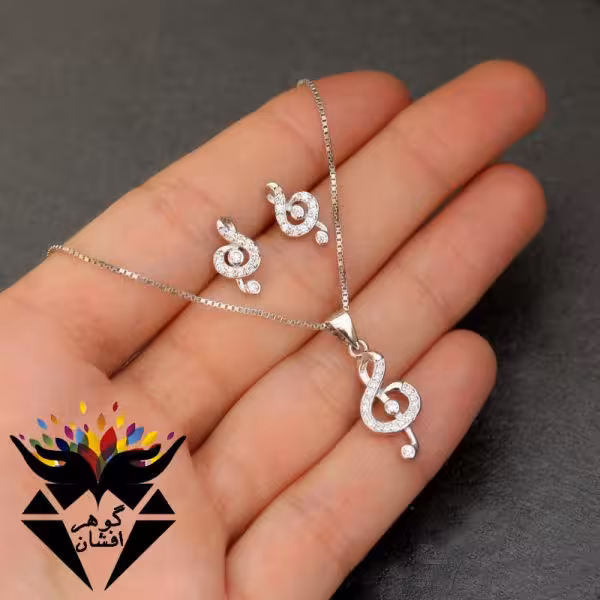 نیم ست نقره تایلندی مدل ملودی کد NS_1048