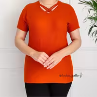تیشرت کبریتی زنانه مدل یقه ضربدری کد TSH48