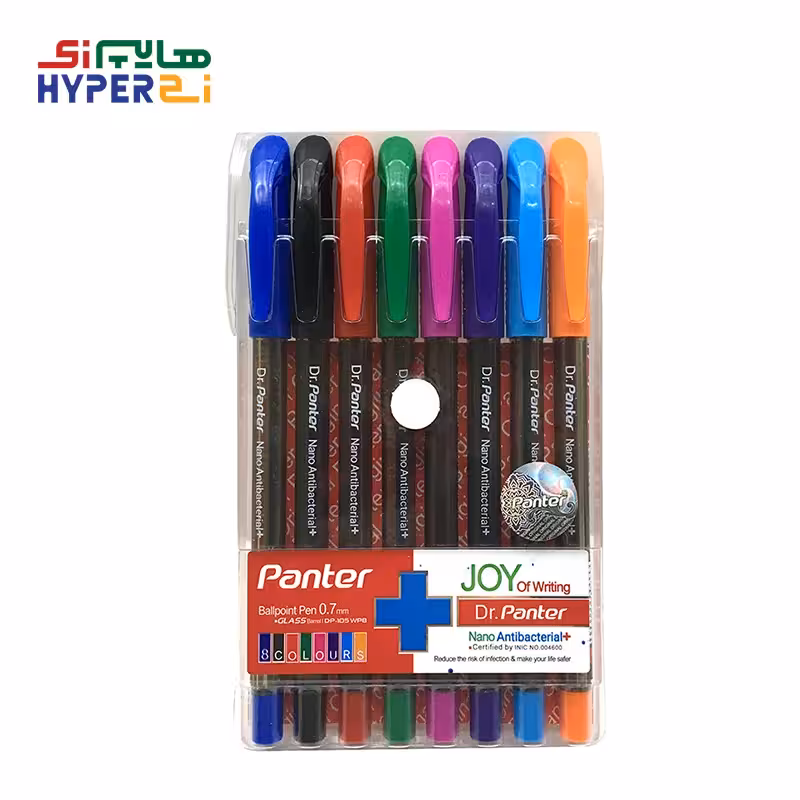 ست 8 عددی خودکار رنگی نانو آنتی باکتریال دکتر پنتر 0.7 میلPanter