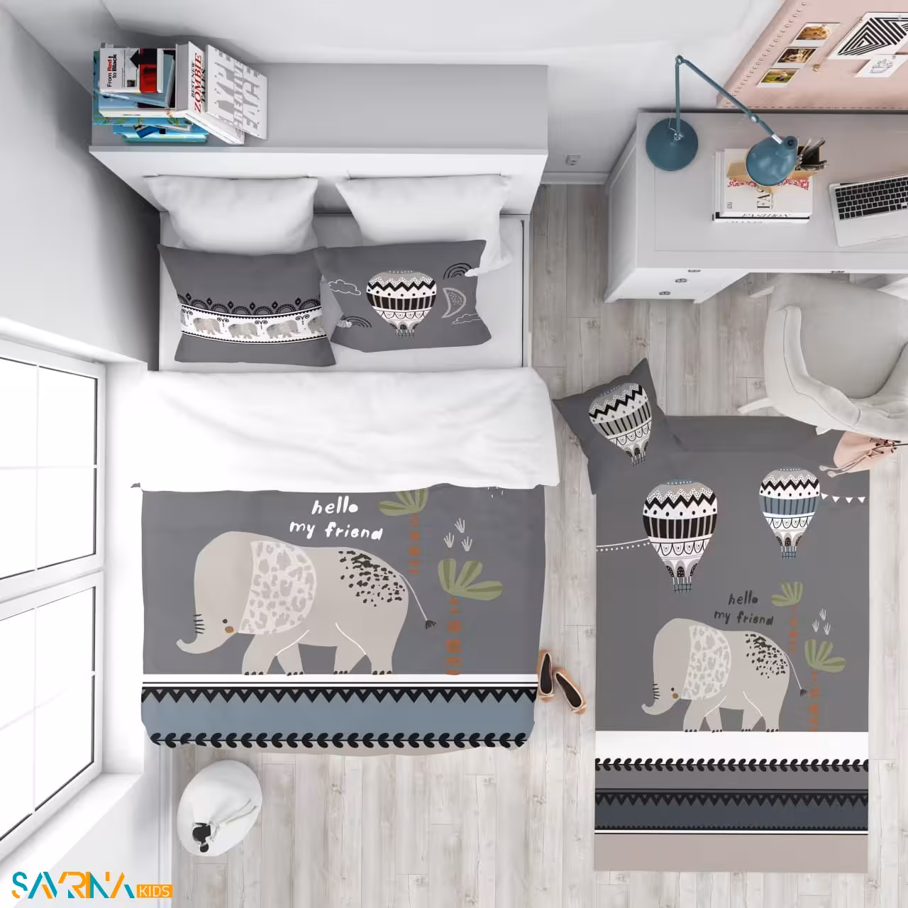 سرویس روتختی طرح فیل ناناز یک نفره کد A3046