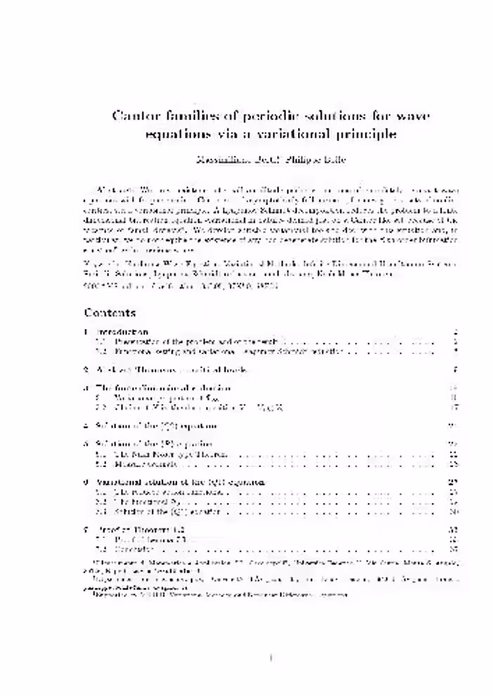خرید و دانلود نسخه کامل کتاب Cantor families of periodic solutions for wave equations via a variational principle