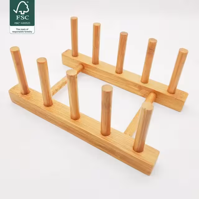 استند بشقاب چهار خانه بامبو