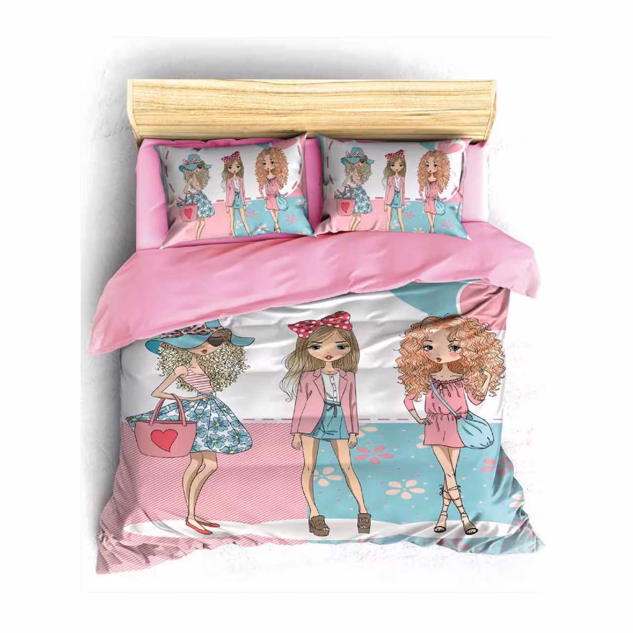 سرویس روتختی یک نفره کارینا مدل سه بعدی 5 تکه کد 1062