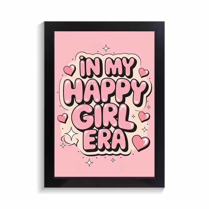 تابلو تایپوگرافی طرح happy girl کد PF-15100