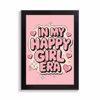 تابلو تایپوگرافی طرح happy girl کد PF-15100