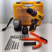 دریل شارژی چکشی طرح 24 ولت دیوالت موتور براشلس دوباتری سه نظام فلزی13 پیچگوشتی شارژی دیوالت با کیف و لوازم جانبی کامل