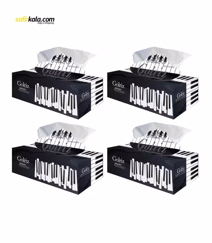 دستمال کاغذی 150 برگ گلریز مدل پیانو مجموعه 4 عددی