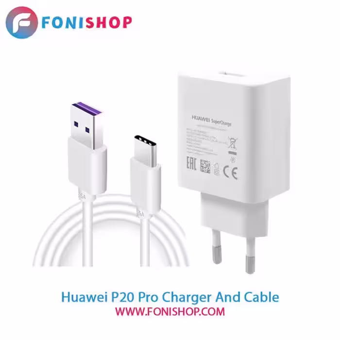 کابل و شارژر سوپر فست شارژ اصلی هوآوی Huawei P20 Pro