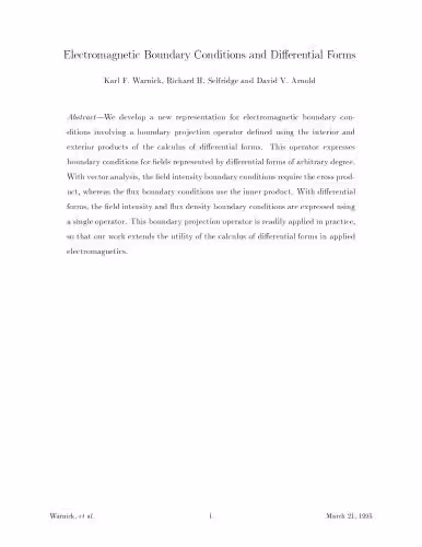 خرید و دانلود نسخه کامل کتاب Electromagnetic boundary conditions using differential forms