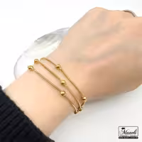 دستبند سه لاین استیل | طلایی | رنگ ثابت 14031026