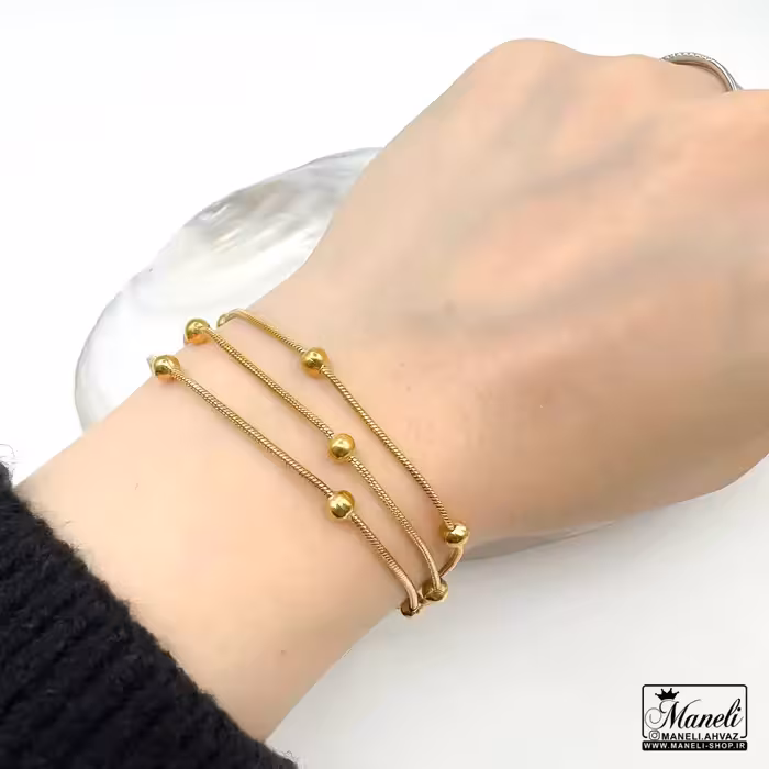 دستبند سه لاین استیل | طلایی | رنگ ثابت 14031026