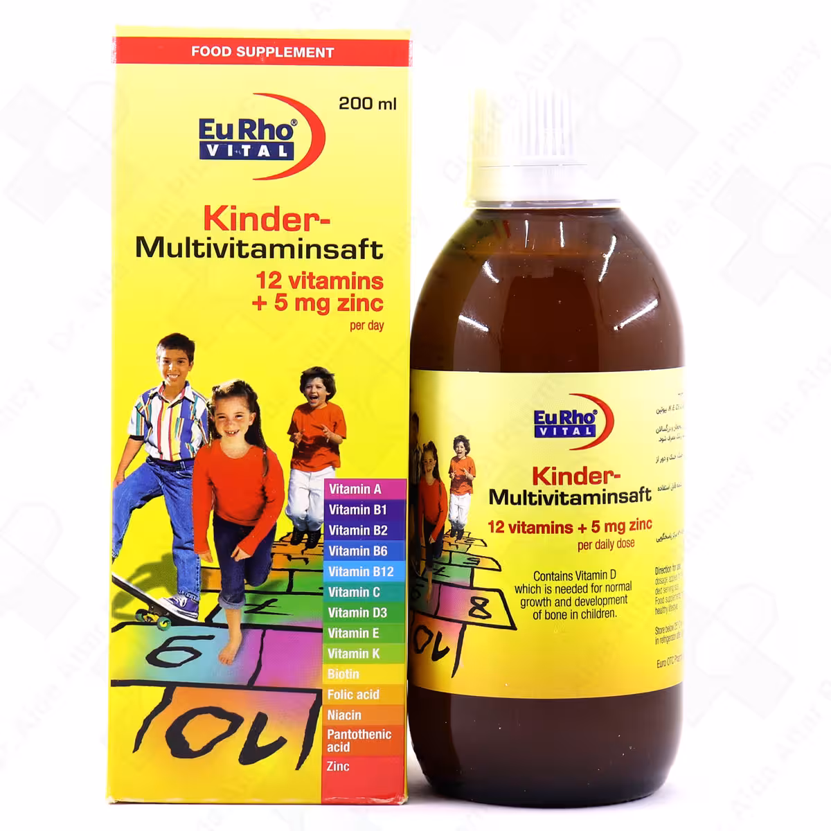 شربت کیندر مولتی ویتامین یوروویتال 200 میلی لیتر
