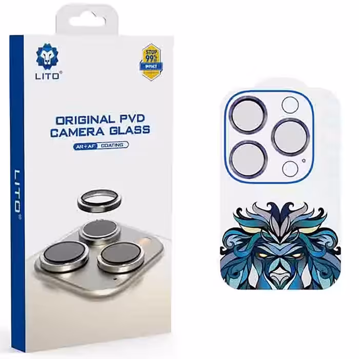 محافظ لنز دوربین آیفون 16 و آیفون 16 پلاس دور فلزی لیتو Lito Titanium AR