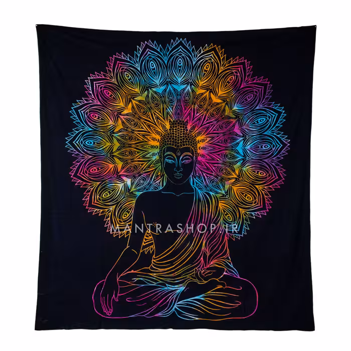 بکدراپ تپستری هندی طرح بودا (روتختی دو نفره) کد 320