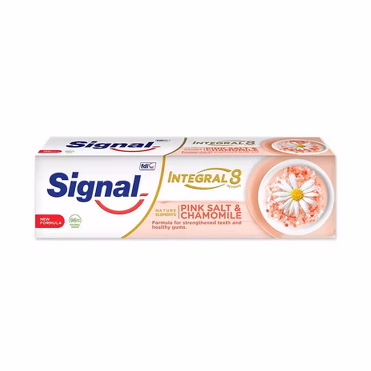 خمیر دندان سیگنال سری Integral 8 مدل Pink salt & chamomile تیوپ 75 میلی لیتری