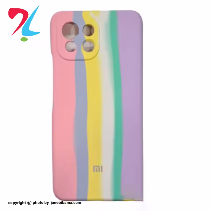 قاب سیلیکونی اورجینال رنگین کمانی محافظ لنزدار شیائومی Xiaomi mi 11 lite-چند رنگ صورتی