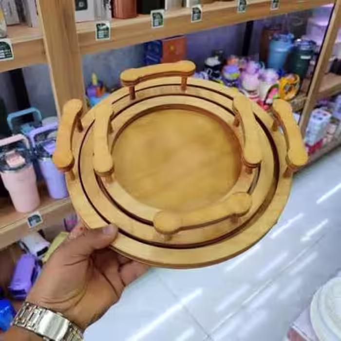 سینی 3 تایی گرد دو دسته