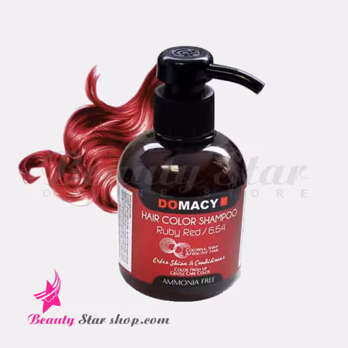 شامپو رنگساژ قرمز یاقوتی دوماسی شماره 6.64 حجم 300 میلی لیتر