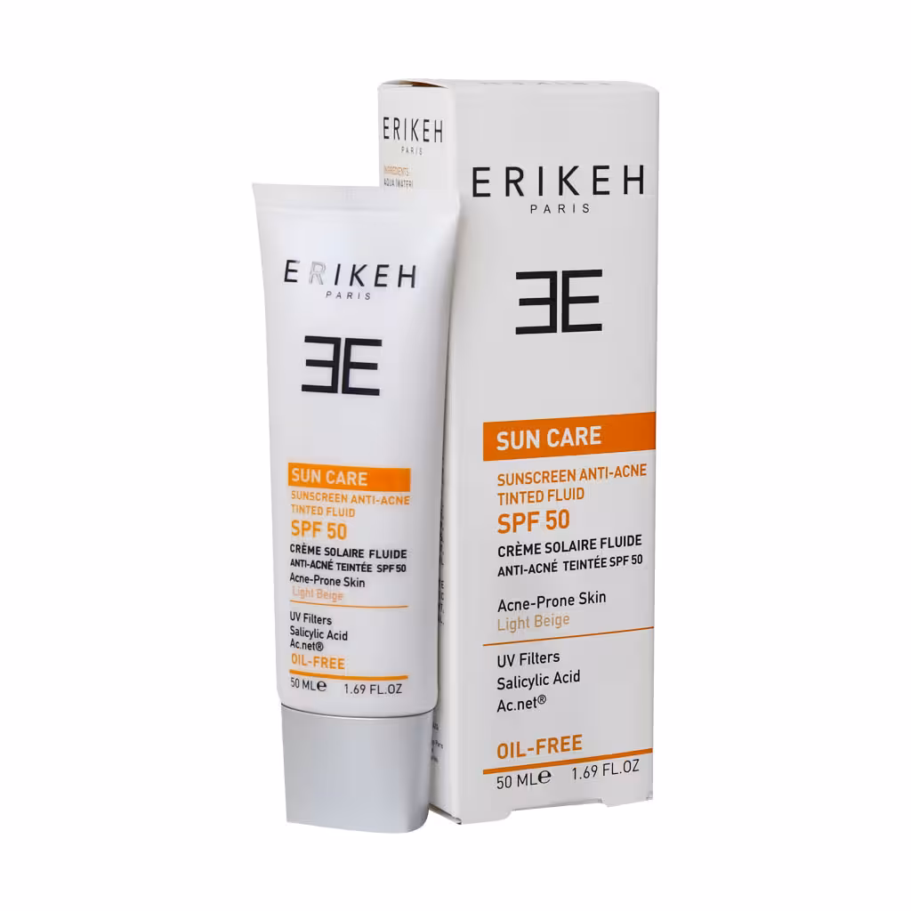 فلوئید ضد آفتاب و ضد جوش بژ طبیعی SPF50 اریکه 50 میلی لیتر