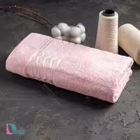 حوله حمامی طرح آرام رنگ گلبهی روشن