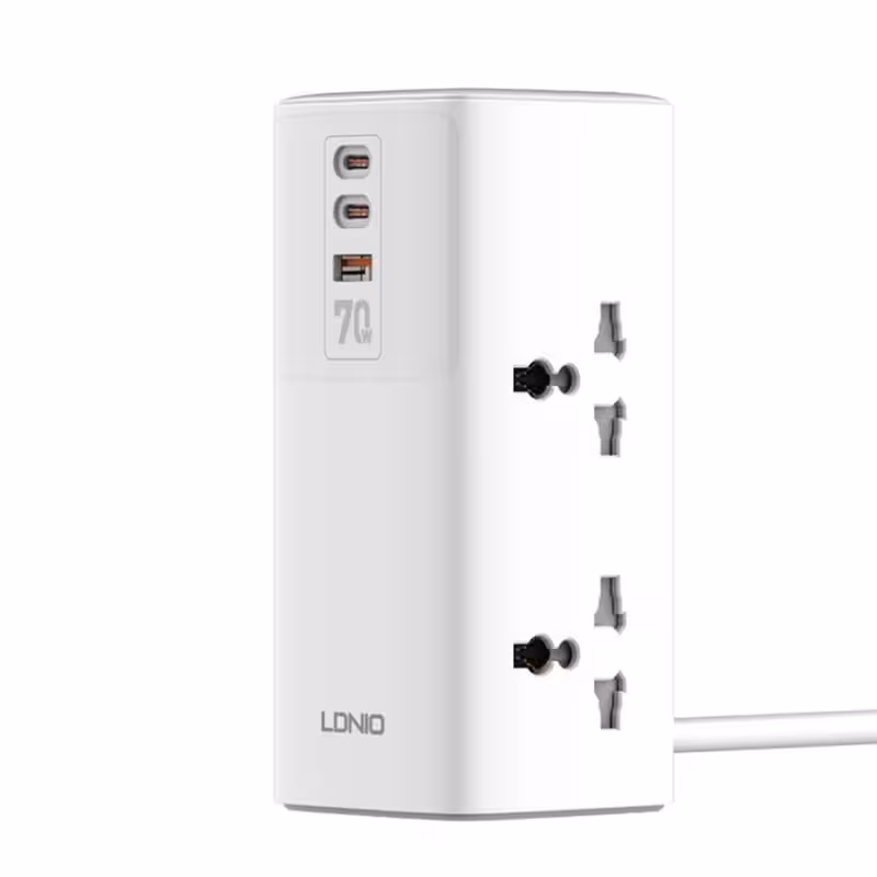 چند راهی برق و شارژر الدینیو Ldnio SC4383 GaN دارای 3 پورت