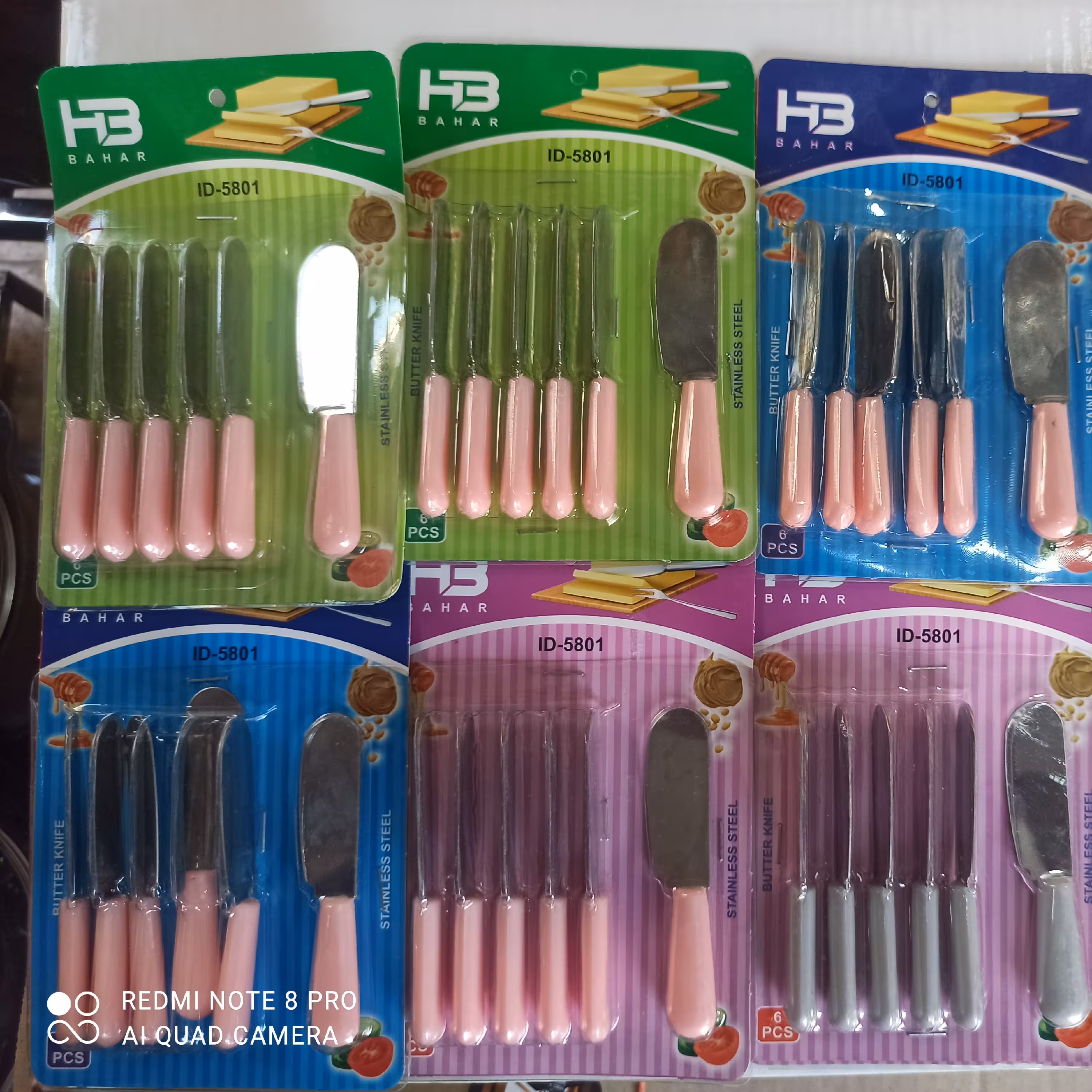 کاردصبحانه تیغه استیل هر بسته 6عدد کاردکره خوری چاقو صبحانه کارد صبحانه ضدزنگ صورتی