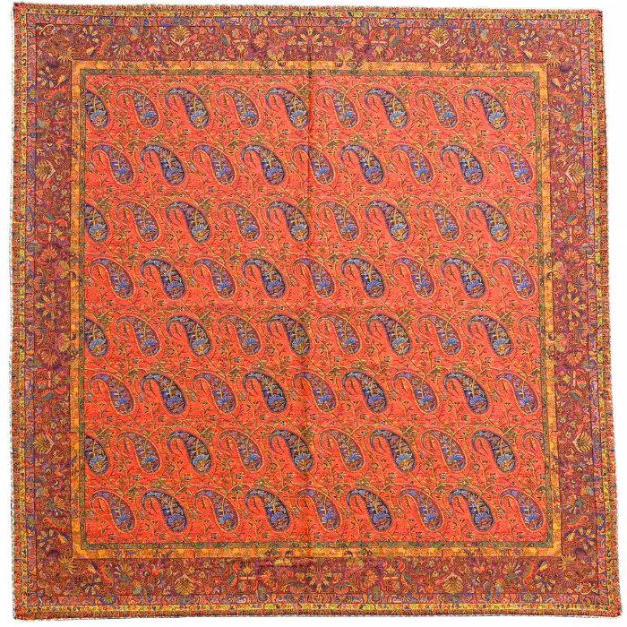 رومیزی مربع ترمه ابریشم کد TRM158