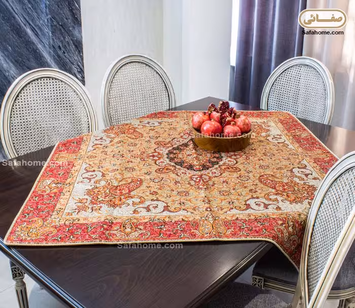 رومیزی 1×1 ترمه هاشمی کد 19 شکلاتی