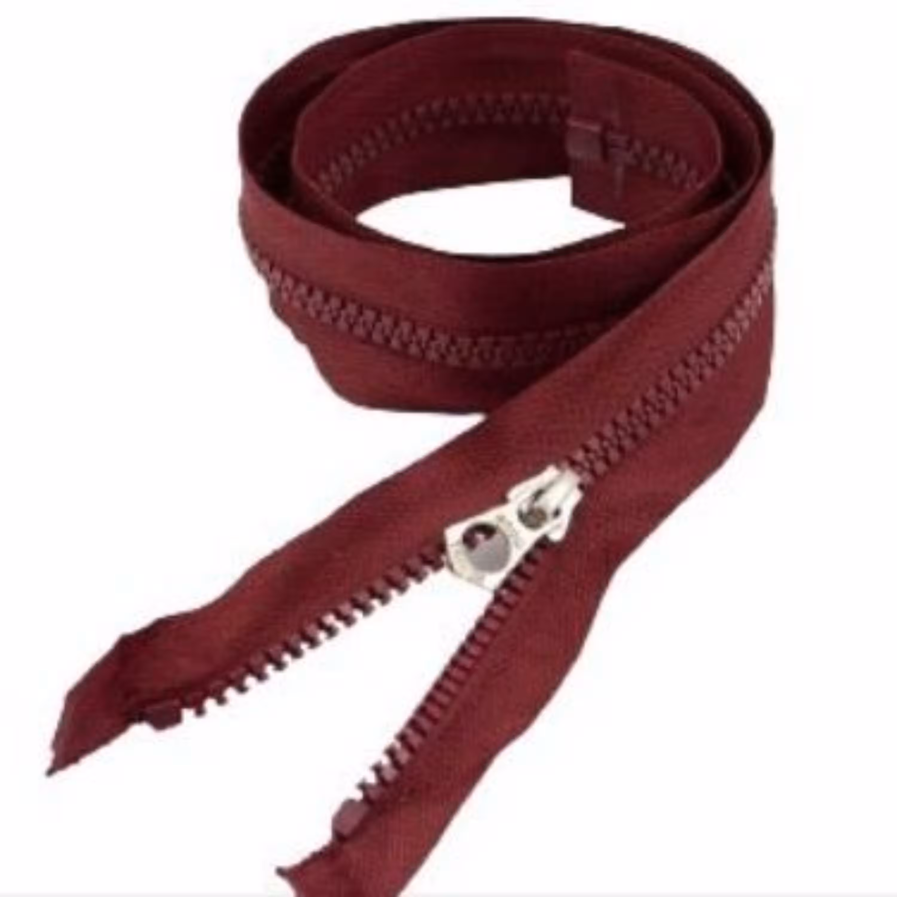 زیپ کاپشنی دنده استخوانی زرشکی (بسته 5 عددی)(70 سانتی - دنده 5)