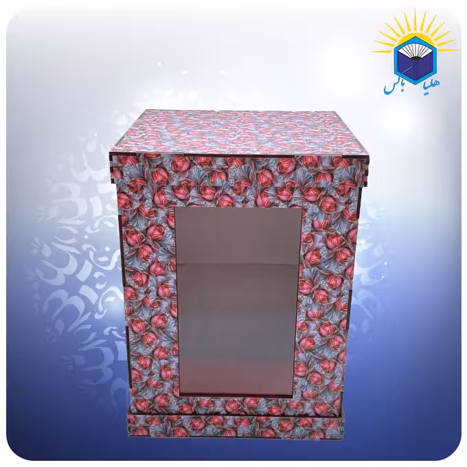 جعبه 3 تکه طلق دار 22*22*29 طرح گل رز