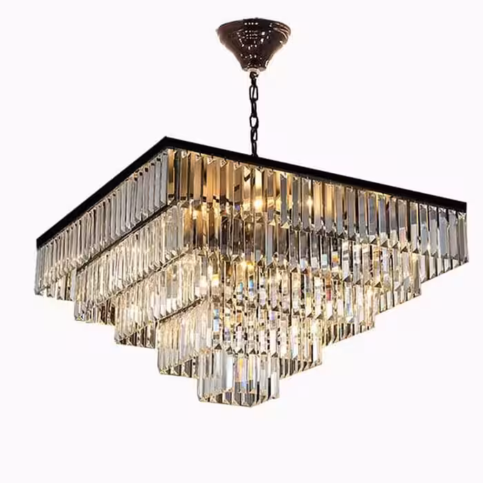 لوستر کریستالی کاردی 4 طبقه رایکا مدل مربع RAIKD-58