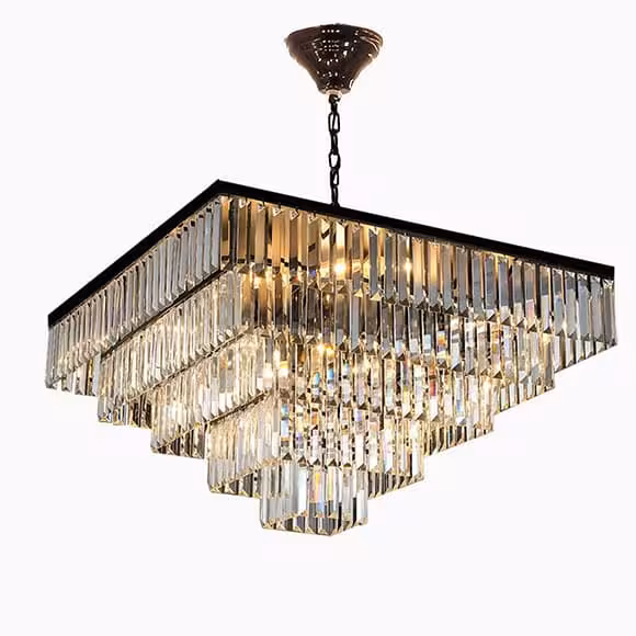 لوستر کریستالی کاردی 4 طبقه رایکا مدل مربع RAIKD-58