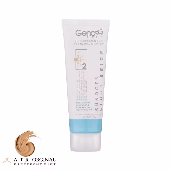 کرم ضد آفتاب پوست خشک ژنوبایوتیک SPF50 حجم 50 گرم بژ روشن