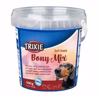 تشویقی سطلی سگ تریکسی مدل Soft Snack Bony Mix وزن 500 گرم