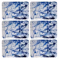 زیربشقابی طرح رنگ پاشی کد 9173 بسته 6 عددی | کالا مکس