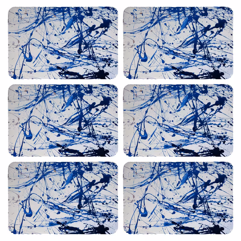 زیربشقابی طرح رنگ پاشی کد 9173 بسته 6 عددی | کالا مکس