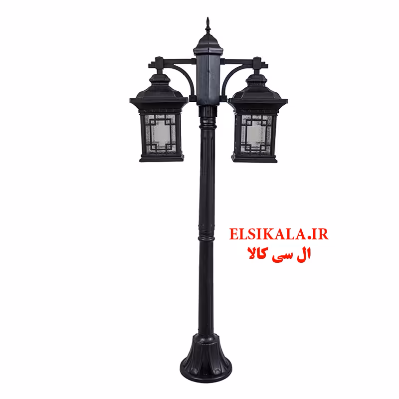 چراغ حیاطی دوشعله مشکی مدل ورساچ  با پایه و بدون پایه