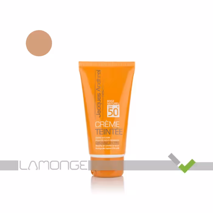 کرم ضد آفتاب SPF50 بژ طبیعی ژاک آندرل پاریس مناسب پوست خشک و معمولی حجم 50 میلی لیتر
