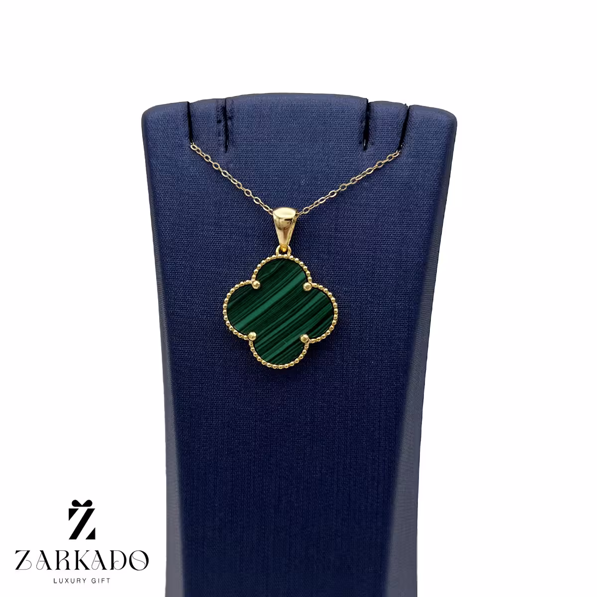 پلاک طلا ونکلیف با سنگ مالاکیت کد P9866