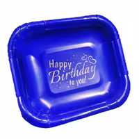 بشقاب پاستیلی طلاکوب سرمه ای