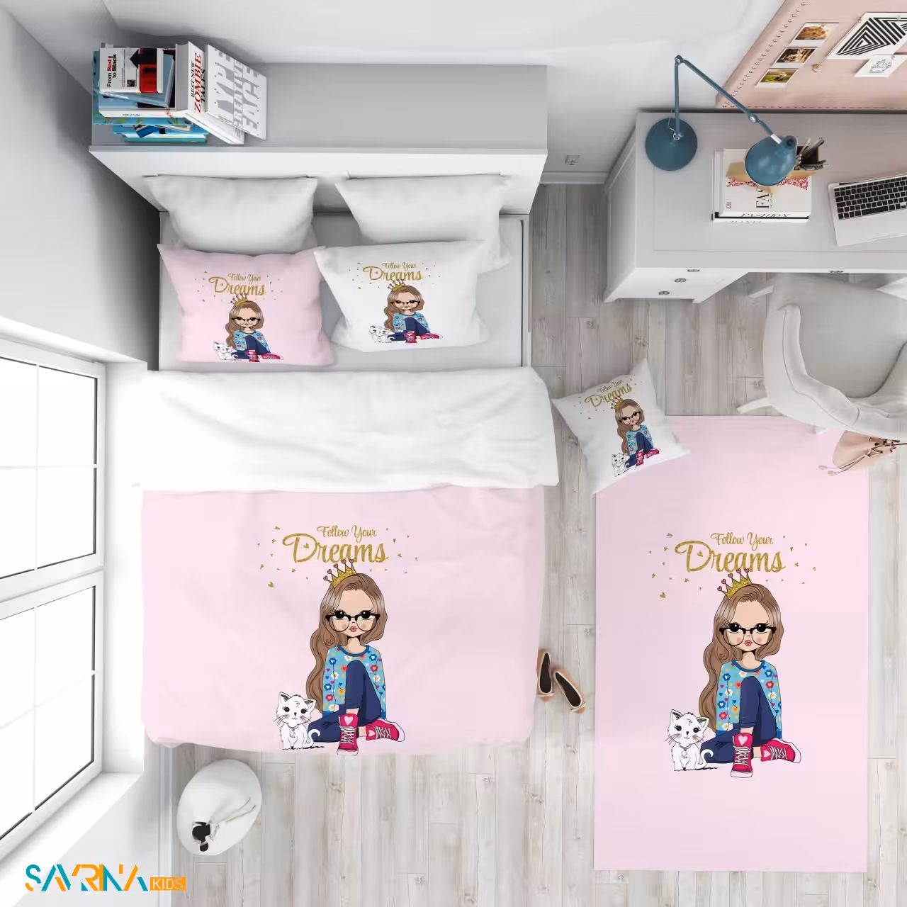 سرویس روتختی طرح خانم کوچولو یک نفره کد AS1732