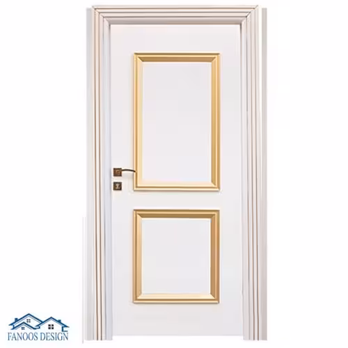 درب اتاق سفید طلایی با رنگ پلی اورتان کد 1526