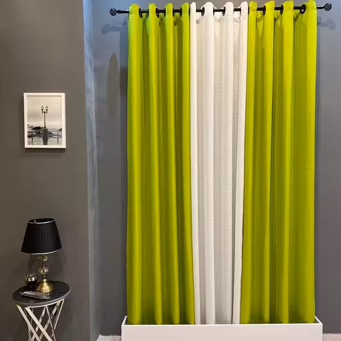 پرده آماده کتان 