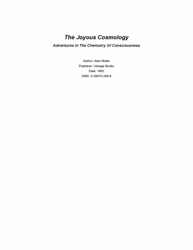 خرید و دانلود نسخه کامل کتاب The Joyous Cosmology: Adventures in the Chemistry of Consciousness