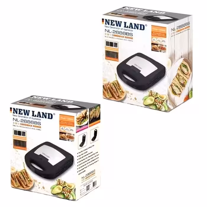 ساندویچ ساز 3 کاره نیولند مدل NEWLAND NL-2888BS